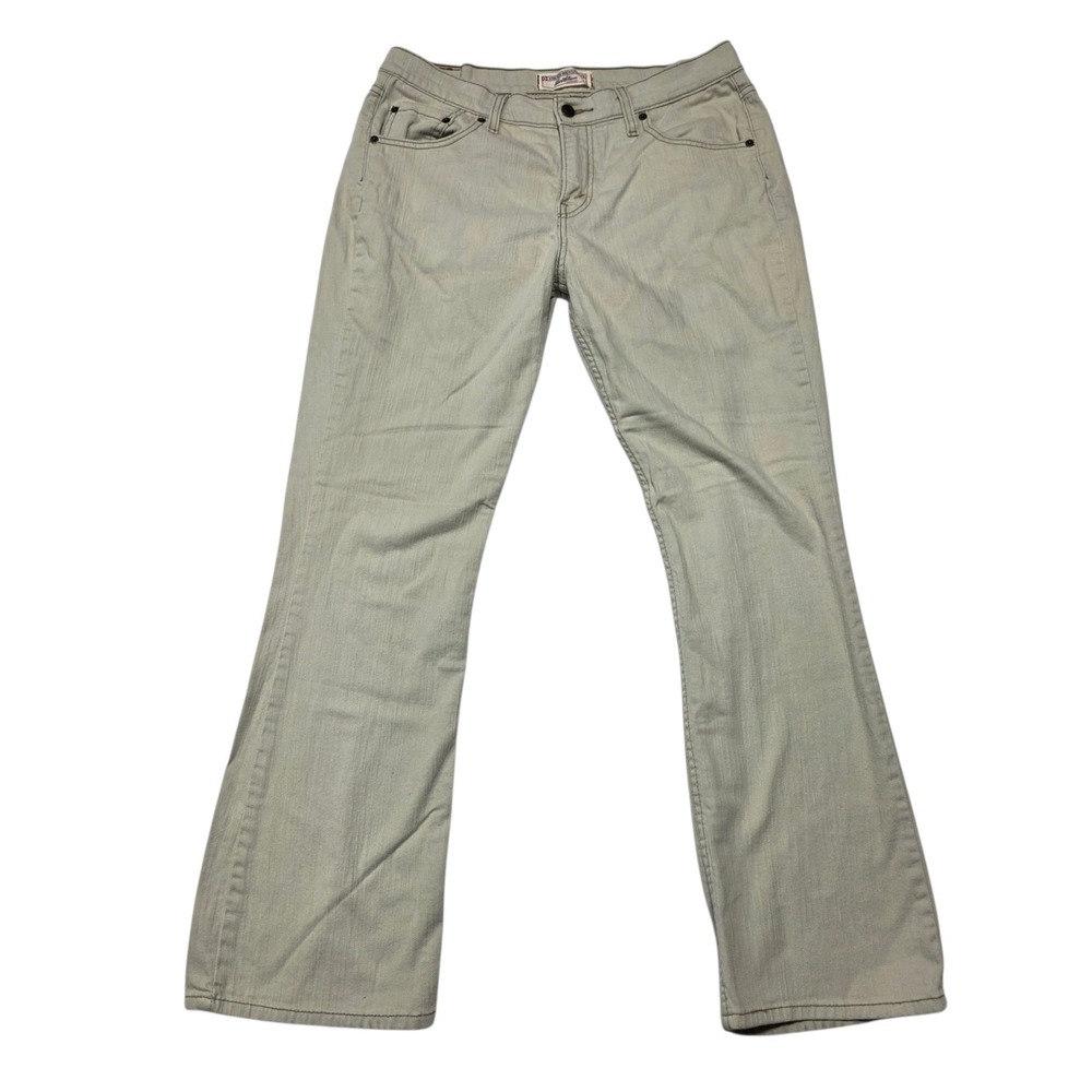 Levi Strauss Signature Stretch Bootcut Jeans Womens 12 Medium Khaki Tan Cotton